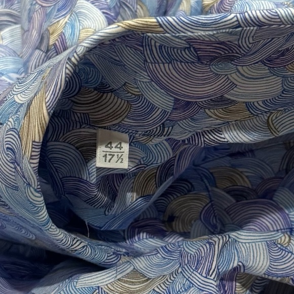 Billionaire Blue Swirl Patterned Shirt Long Sleeve Button up *See Measurements - Picture 5 of 8